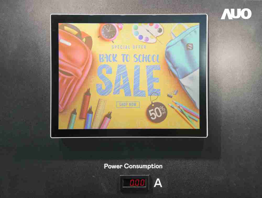 Wepay展示胆固醇液晶超低耗能户外全彩显示器，，，，ChLC（胆固醇液晶）以双稳态技术使静态显示零功耗，，，，具省电、、高彩度、、、环保的特性，，，还整合软硬件系统解决方案，，，，可透过单一云端平台管理